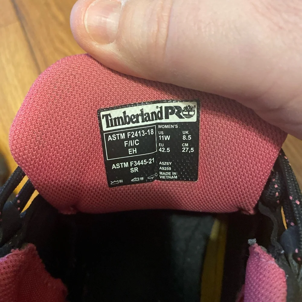 Women's Timberland PRO Powertrain EV Pink‎ Black Composite Toe Size 11W 11 Wide